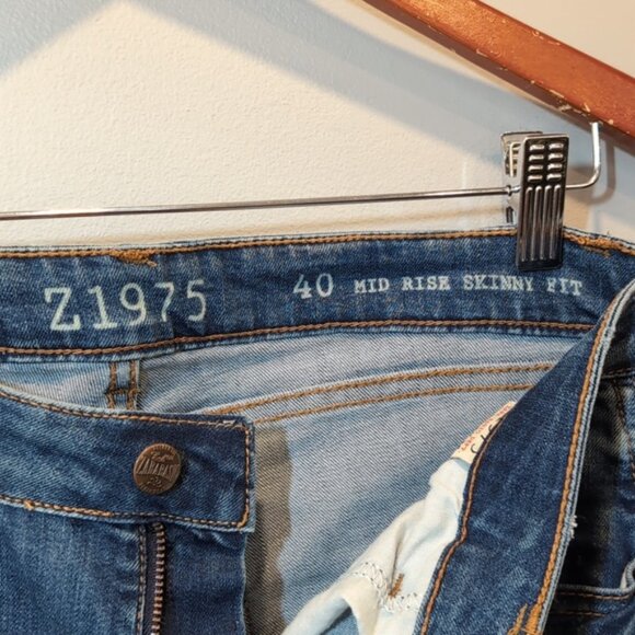 ZARA Mid Rise Skinny Fit Jeans Z1975 Basic Dept Distressed Denim Womens Size 8 - Picture 4 of 8